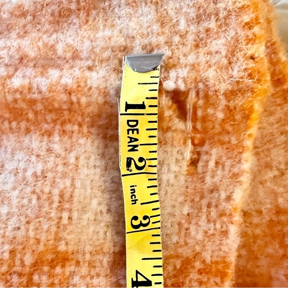Vintage Orange Wool Checkered Blanket - Picture 7 of 8